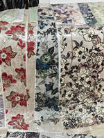 Tissu en tulle floral de luxe, appliqué en velours, broderie de perles, 100% polyester, largeur 130 cm, pour robes de Quinceañera
