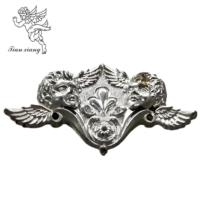 Flor 15 #   Adornos Florales para Ataúdes Funerarios, Diseño de Ángel en Relieve Cromado de Alto Brillo, Decoración Floral para Artículos Funerarios
