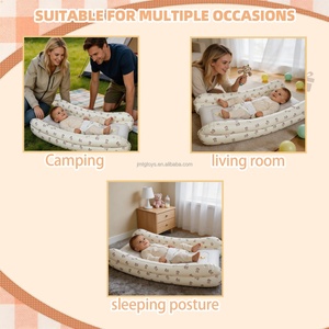 Lit de voyage gonflable pour tout-petits, pare-chocs de sécurité, chaise berçante, matelas pneumatique portable pour enfants et bébés, utilisation en hôtel, design minimaliste - Product Image 4