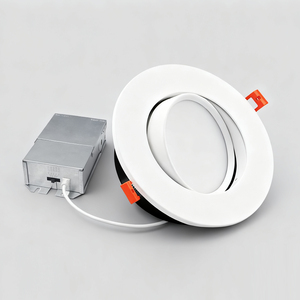 ETL FCC 4 6 inch <span class=keywords><strong>LED</strong></span> <span class=keywords><strong>COB</strong></span> Trần lõm <span class=keywords><strong>Downlight</strong></span> 5cct 2700k-5000K 355 độ xoay Gimbal nồi ánh sáng văn phòng nhà - Product Image 1