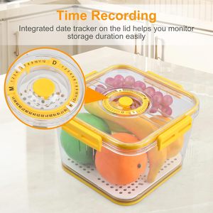 Rectangle Transparent Fridge Organizers with Drain Plate and Timer Multi Size Egg Tray Set - Product Image 5