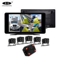 Cámara de Coche Inteligente y Portátil 1080P 5CH con Doble Lente, Pantalla IPS, Cobertura de 150°, Detección de Punto Ciego, Visión Nocturna y Grabación en Bucle