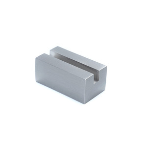 Porte-cartes en acier inoxydable 45 mm, support de cartes de visite vertical de bureau, présentoir de prix, design géométrique - Product Image 2