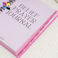Carnet de prières personnalisé à spirale, couverture rigide, avec intercalaires colorés et boîte cadeau