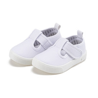 Chaussures en toile à bride en T pour tout-petits, baskets réglables à scratch pour enfants, semelle antidérapante en PVC, chaussures décontractées pour la maternelle, personnalisables OEM ODM