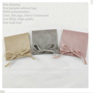 Custom Velvet Jewelry Display Pouch Microfiber Faux Suede Flap <b>Envelope</b> Necklace Earring Jewelry Packaging Bag with Insert Card - Product Image 1