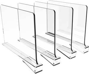 Diviseur d'étagère amovible en acrylique transparent pour étagères en bois et organisateur de vêtements armoires de <span class=keywords><strong>cuisine</strong></span> séparateur de placard - Product Image 2