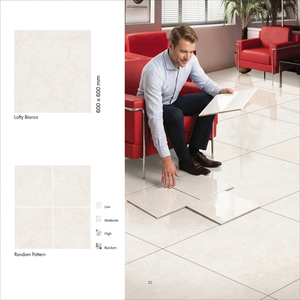 Carreaux de porcelaine polis brillants de 60x60 cm de la marque Vistaar, produits en Inde, 24x24 pouces, beige ivoire Bianco glacé - Product Image 5