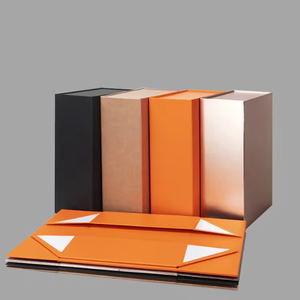 Nam châ<span class=keywords><strong>m</strong></span> sang trọng hộp giấy có thể gập lại floding đen từ Hộp Quà Tặng Bao bì với nắp từ - Product Image 1
