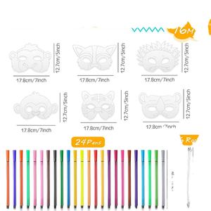 Coloriage aquarelle stylo bricolage Safari <span class=keywords><strong>masque</strong></span> blanc Jungle Animal non peint enfants Cosplay mascarade Jungle à la main fantaisie fête <span class=keywords><strong>masque</strong></span> - Product Image 1