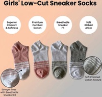 Chaussettes courtes d'été unies pour enfants, chaussettes respirantes à coupe basse pour filles