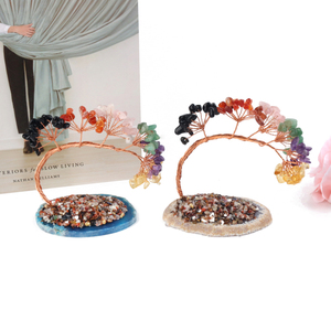 Wholesale Natural Crystal Chips Rose Quartz Gemstone Gravel 7 Chakra Crystal <b>Tree</b> - Product Image 6