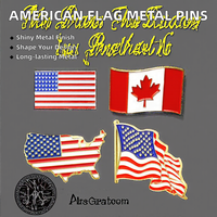 Pins de Metal Esmaltados Personalizados con Bandera Americana, Impresión Tipográfica y Galvanoplastia, Recuerdos y Regalos Nacionales, MOQ Mínimo Personalizado