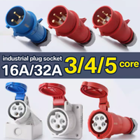 Prise industrielle britannique IP44 IP67 3P+N+E 220 240V 380V 415V 16A 32A 63A 125A Prise industrielle ABS