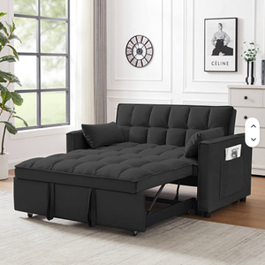 Sofá <span class=keywords><strong>Cama</strong></span> Futón Convertible 2026, Cómodo para Dormitorio o Sala de Estar, Sofá <span class=keywords><strong>Cama</strong></span> de Terciopelo Plegable de Dos Plazas - Product Image 4
