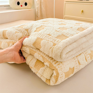 Vente en gros de couverture cationique double couche épaissie pour l'hiver Couverture en laine d'agneau composite Couverture pour enfants - Product Image 1