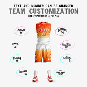 Maillot de basket-ball personnalisé orange et blanc double face pour le sport - Product Image 2