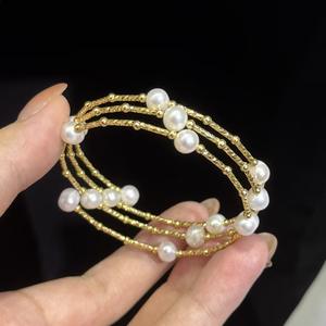 High-End Designer Three Lives Three Generations Starry Sky <b>Bracelet</b> 6-7mm Natural Freshwater Pearl Style <b>Fashion</b> <b>Cuff</b> <b>Bracelets</b> - Product Image 1