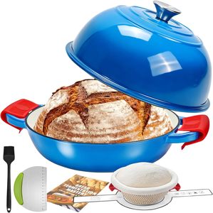 Lufan 9-Zoll Rattan Backmatte & Gärkorb-Set - Langlebig, Lebensmittelsicher, Spülmaschinen- und Ofenfest zum Backen - Product Image 1