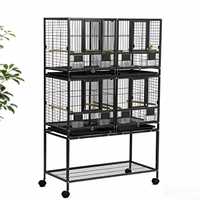 Cage à oiseaux en métal moderne de luxe, anti-corrosion, écologique, avec revêtement en poudre, pour l'élevage, emballage en boîte