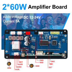 VIRE 120W pour Bluetooth V5.3 Amplificateur MP3 Décodeur Carte 2*60W Car Audio Microphone Radio DIY MP3 Player USB Module Made Plastic - Product Image 3