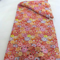 Tissu en maille africaine soluble dans l'eau, 100 % polyester tissé, brodé de perles et de sequins, pour textile de maison