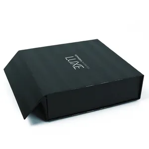 Boîte-cadeau de luxe en carton rigide de 2mm d'épaisseur avec logo personnalisé Boîte de présentation pliable vide Emballage avec spécifications en aluminium