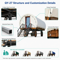 Mobil-home de glamping de luxe 7,85 m avec structure en acier à poutres en H et escalier en bois pour hôtel-resort QY-27