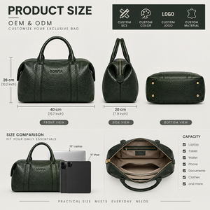 Bolsa de viaje con estampado de serpiente para hombre, bolsa de fin de semana de gran capacidad, equipaje de mano con correa para el hombro y asa superior, OEM - Product Image 3