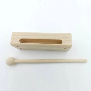 Natural Beech Wood Temple Block With Mallet Solid Wood Percussion Instrument For Children Playing <b>Music</b> - Product Image 2