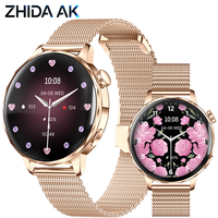 Nouvelle montre connectée pour femme élégante, tendance, luxueuse, écran 1,27 pouces, appels Bluetooth, moniteur de fréquence cardiaque, tension artérielle, suivi du sommeil, compatible iOS et Android