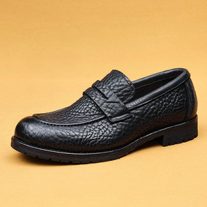 Chaussures de mariage pour hommes en cuir véritable à bout rond, antidérapantes, avec semelle extérieure en caoutchouc, pour toutes les saisons, vente en gros - Product Image 2