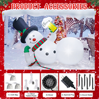 Décoration de Noël Gonflable Bonhomme de Neige Extérieur Jardin Pelouse Bonhomme de Neige Gonflable avec Lumières LED