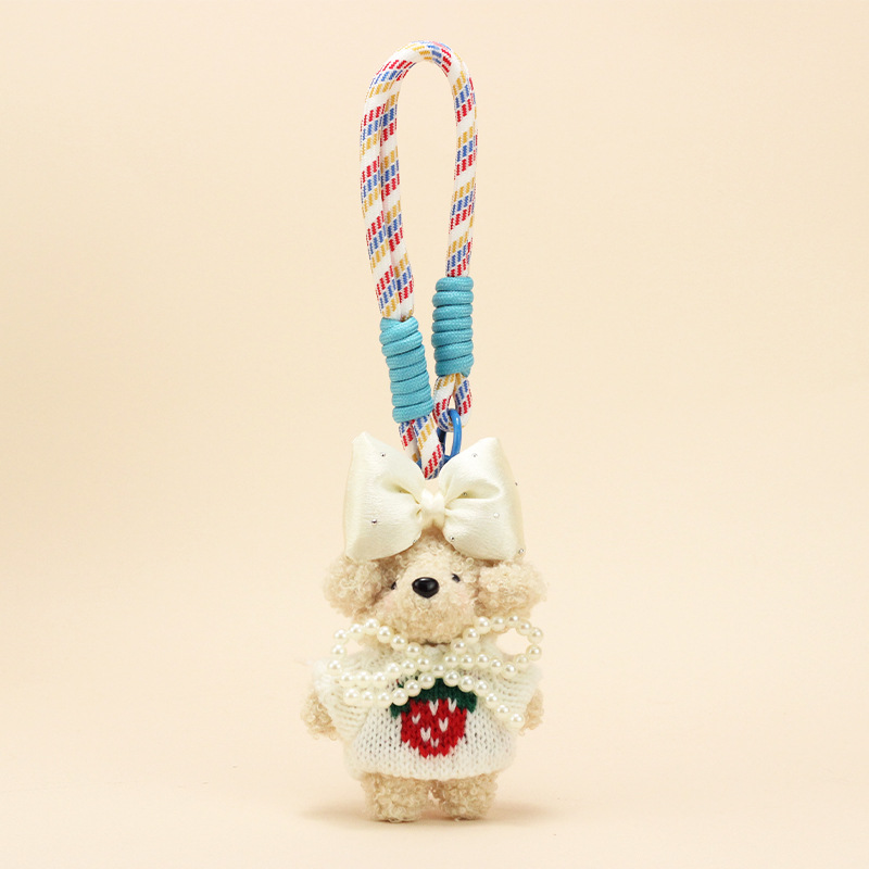 Pull fraise blanche ours riz