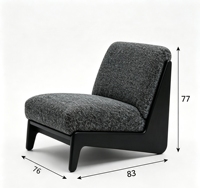 Fauteuil de détente moderne à cadre en bois réglable, housse en polyester durable pour la maison, le salon, le bureau, l'hôtel, la salle à manger