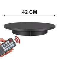Support Plateau tournant professionnel 42cm Télécommande Vitesse réglable 100kg de charge Présentoir rotatif Présentoir rotatif