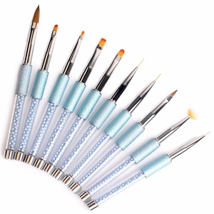 Pinceau liner en nylon pour nail art UV, avec virole sertie, pour la sculpture de pétales et la peinture de cristaux - Product Image 4
