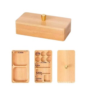 Cross-border wooden double-layer <b>jewelry</b> <b>box</b> with lid, earrings, <b>necklaces</b>, and other <b>jewelry</b> storage <b>box</b>, women's bracelet and - Product Image 5