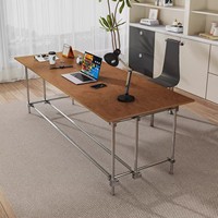 Escritorio de Oficina Comercial de Diseño Bauhaus con Eje Óptico, Tablero Marino de Abedul, Mesa Larga para Estudio, Banco de Trabajo para Reuniones