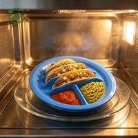 Nampan Taco Plastik 3 Slot 2 Area Saus Bebas BPA Food Grade PP Aman untuk Mesin Cuci Piring Aman untuk Microwave Dapat Ditumpuk Dapat Digunakan Kembali