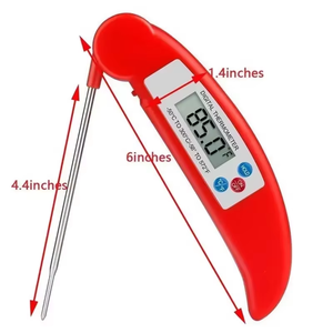 Thermomètre numérique pliable 2026 SW NOIR ROUGE pour <span class=keywords><strong>cuisson</strong></span> de viande (viande de veau, <span class=keywords><strong>poulet</strong></span>) avec écran LCD – Nouveauté - Product Image 2