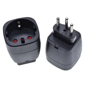 European To Brazil Travel Adapter EU To Brazil Plug Schuko Type-F Round 2 Pins 4.8mm Converter To Type-N 3 Pins Power Connector