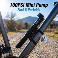 Pompe à vélo mini Worldcycle P100 1-Way MTB 25x240mm, gonfleur de pneus de vélo léger et portable