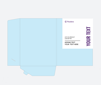 Dossiers de présentation bleu ciel avec logo personnalisé, pochettes pour documents de bureau, papeterie professionnelle, impression de dossiers de documents avec fente