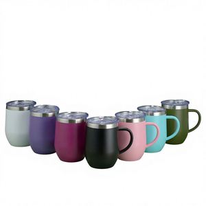 Vaso de Viaje Personalizado de Acero Inoxidable de 12 oz con Impresión UV y Grabado Láser para Vino, Cerveza, Leche, Champán, Café, con Asa - Product Image 1