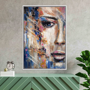 Printed <b>Canvas</b>: Elegant Abstract Woman Portrait Wall Art,WHITE <b>FRAMED</b> <b>CANVAS</b> - Product Image 3