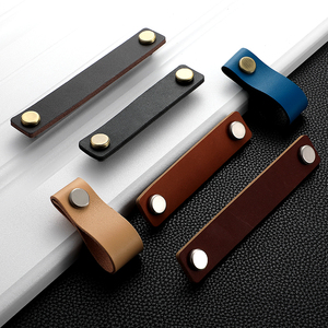 Nordic anti-collision leather for cabinets kitchen handles and knobs furniture door drawer kitchen cabinet furniture handles