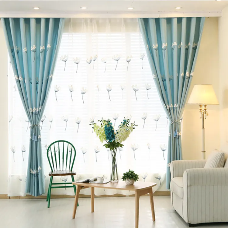 Modern simple window curtain embroidery curtain Living room / bedroom shade curtain