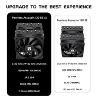 Refroidisseur à air pour processeur Thermalright Peerless Assassin 120 SE V2 BLACK avec ventilateur silencieux pour boîtier