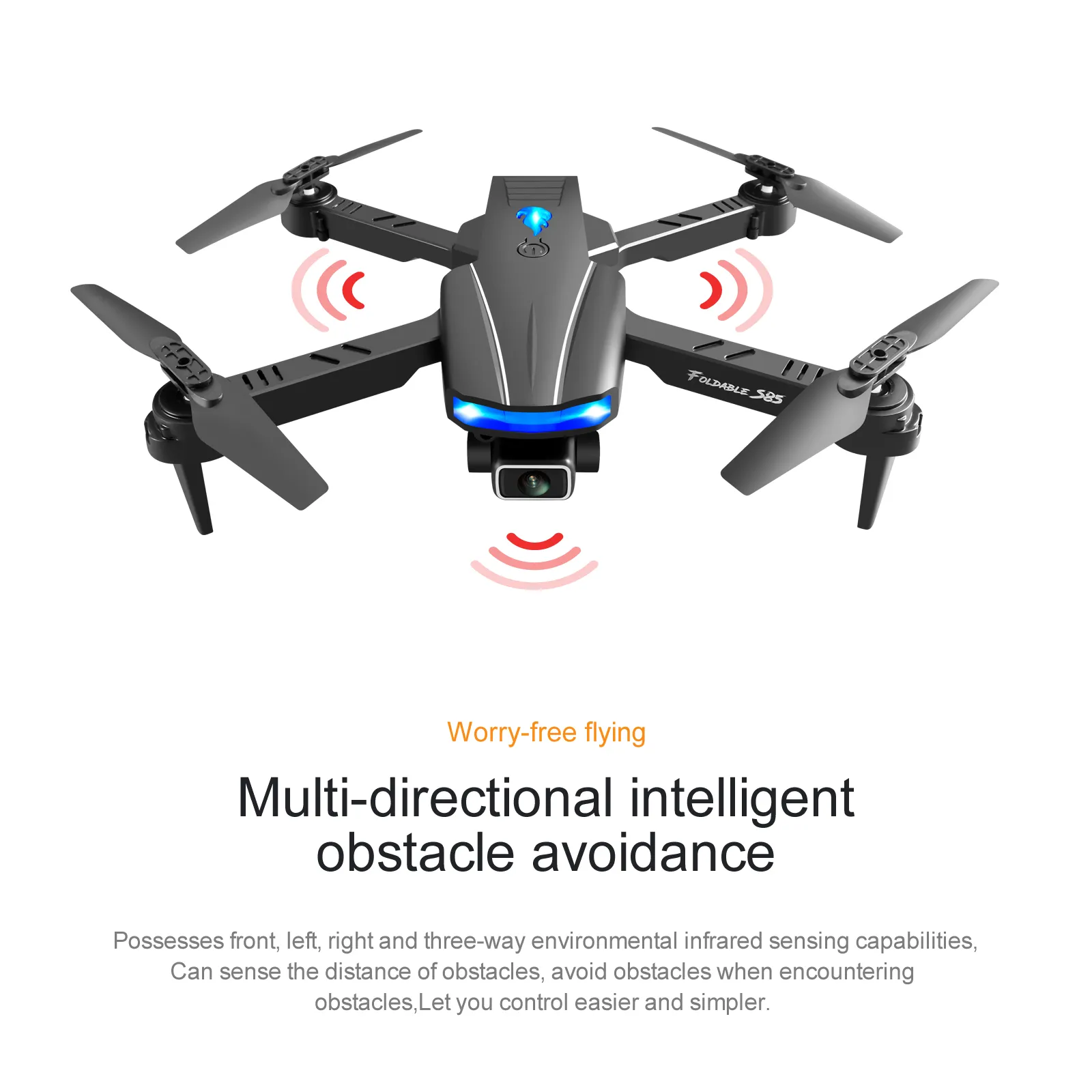 Amazon hot Sale Wholesale Price S85 UAV 4K Dual Camera with three sides Infrared Obstacle Avoidance Quadcopter Mini Drone